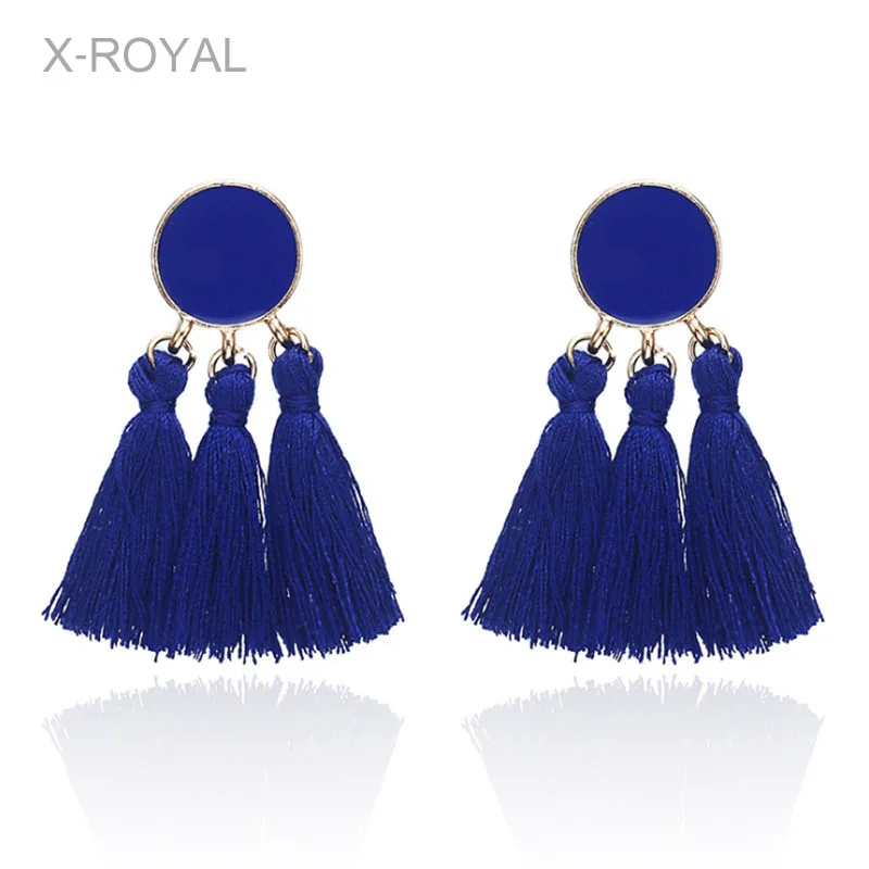 X ROYAL 2019 модные Висячие серьги для женщин Винтажные висячие с кисточками новинка