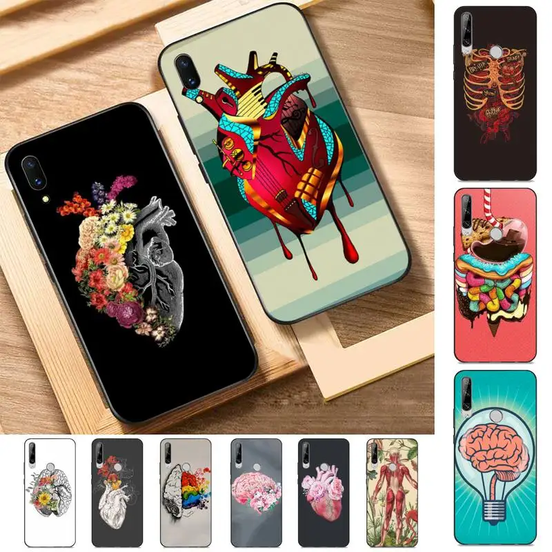 

YNDFCNB Human Organs Brain Kidney Phone Case for Huawei Y 6 9 7 5 8s prime 2019 2018 enjoy 7 plus