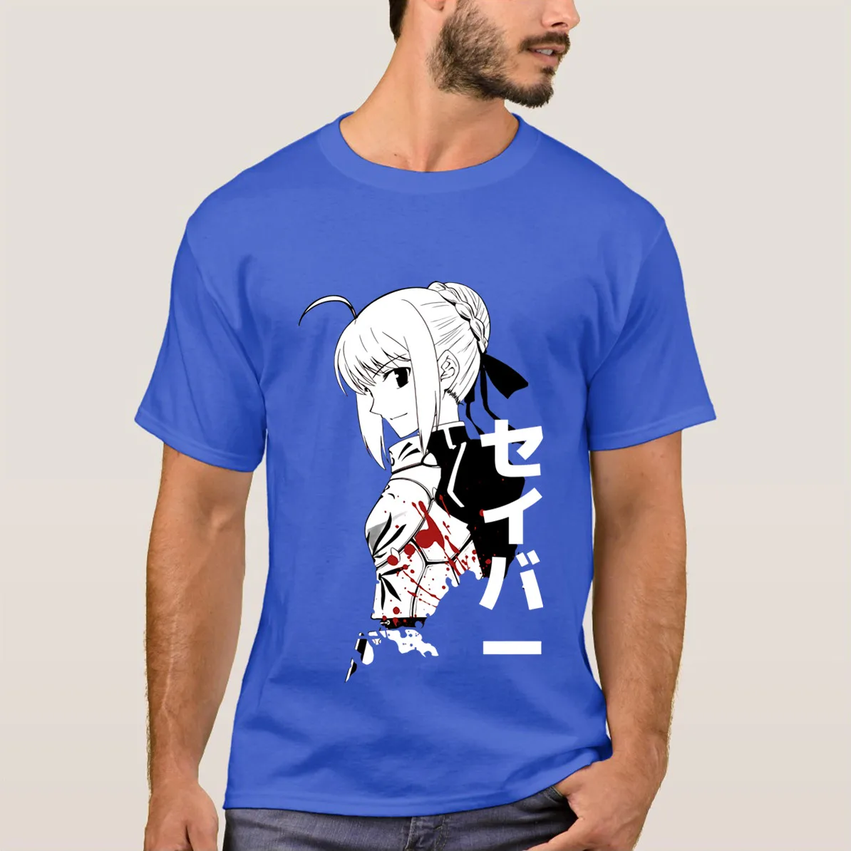 

Newest 2020 Summer Fate Stay Night & Fate Zero Saber 100% Cotton Crewneck Popular T Shirt Homme Tops Tees S-4XL