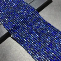 2mm natural stone beads faceted blue lapis lazuli gemstone spacer loose beads jewelry making diy bracelet necklace accessories