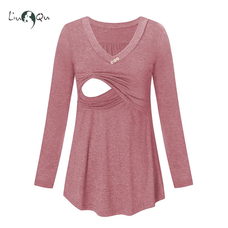 Одежда для беременных рубашка топы кормящих блузки с v образным вырезом женская