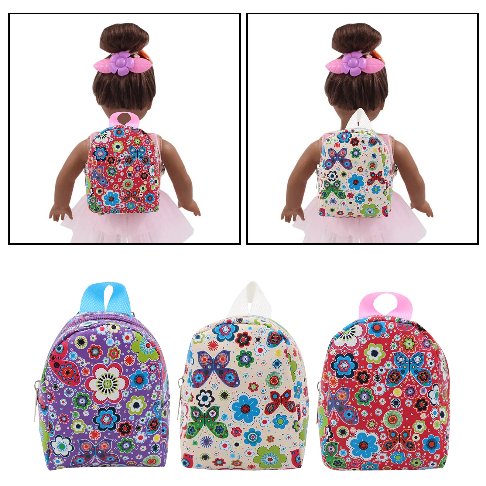 

Fashion Doll Backpack Doll Clothes Accessories for 18" American Doll Doll Accessory Bag for Dolls American Doll Accessories Gift