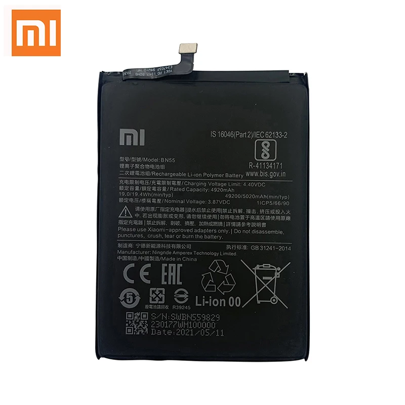 100 original xiao mi bn53 bn54 bn55 phone battery for xiaomi redmi note 9 pro 9s 10x 4g 5g replacement batteries bateria free global shipping