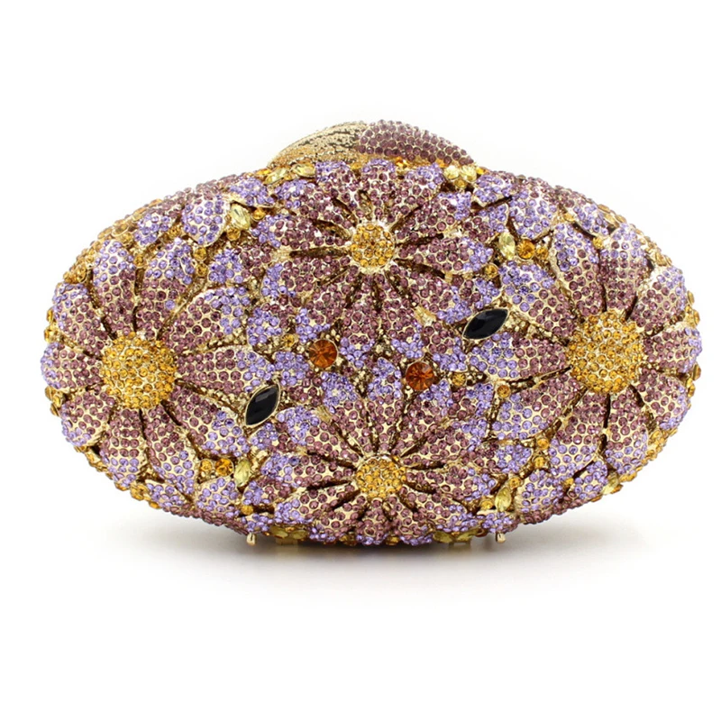 Желтый/светильник фиолетового цвета Украшенные бусинами и цветами Женские