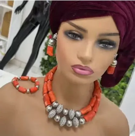 Бесплатная доставка редкое ожерелье из натурального коралла набор африканских