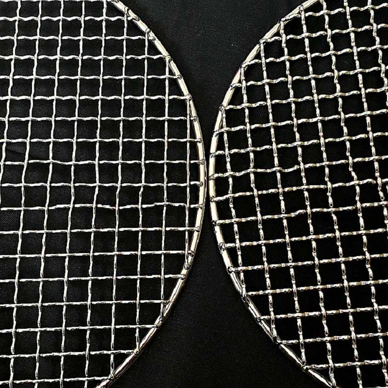 Круглый Нержавеющая сталь сетка для барбекю Корейский антипригарное покрытие