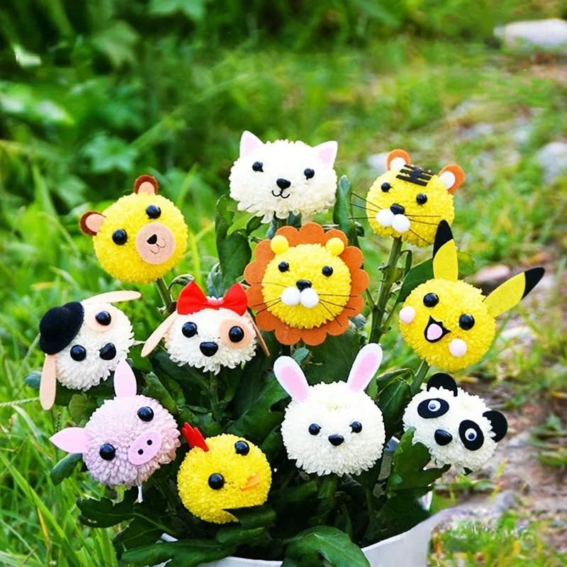 

5 Sets Ping Pong Chrysanthemum Flower DIY Decorating Accessories Craft Artwork Decoration