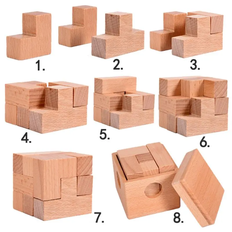 Кубик Soma в 7 коробках кубики для взрослых пазл деревянная игрушка Elm Wooden 634F |