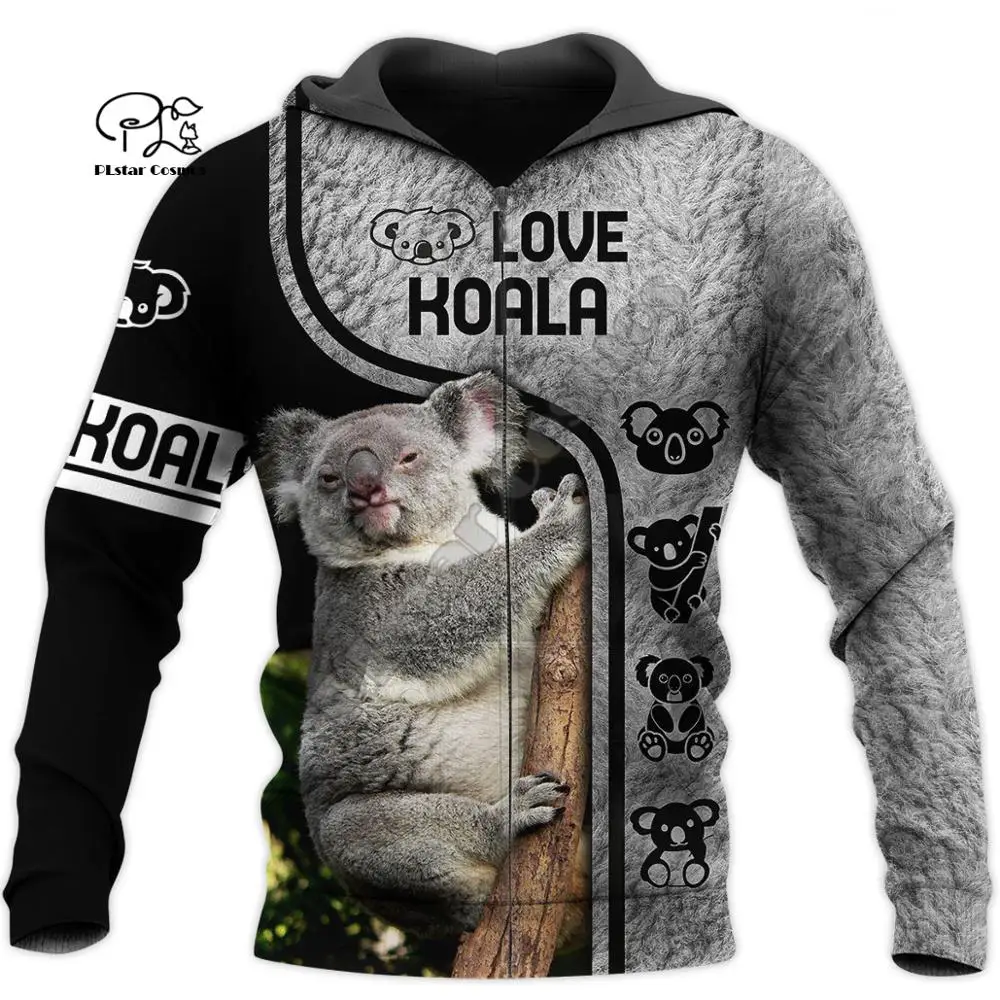 

PLstar Cosmos 3DPrint Love Koala Animals Australia Funny Men/Women Harajuku Streetwear Fashion Zip Hoodie/Sweatshirt/Jacket/b12