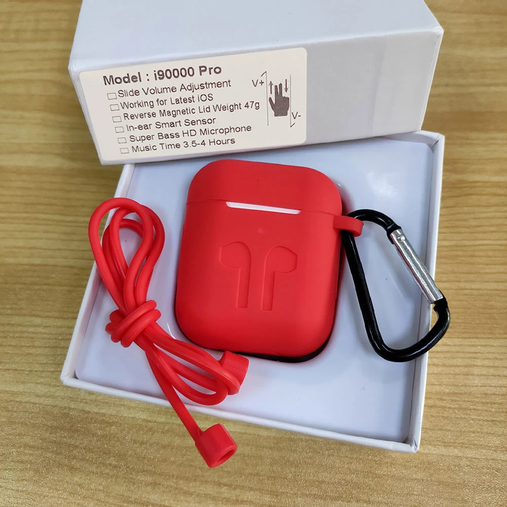Наушники i90000 TWS Pro Bluetooth 5,0, раздельные беспроводные наушники 8D, супер бас наушники для всех смартфонов PK i500 i5000 TWS - Цвет: i90000Pro Red case
