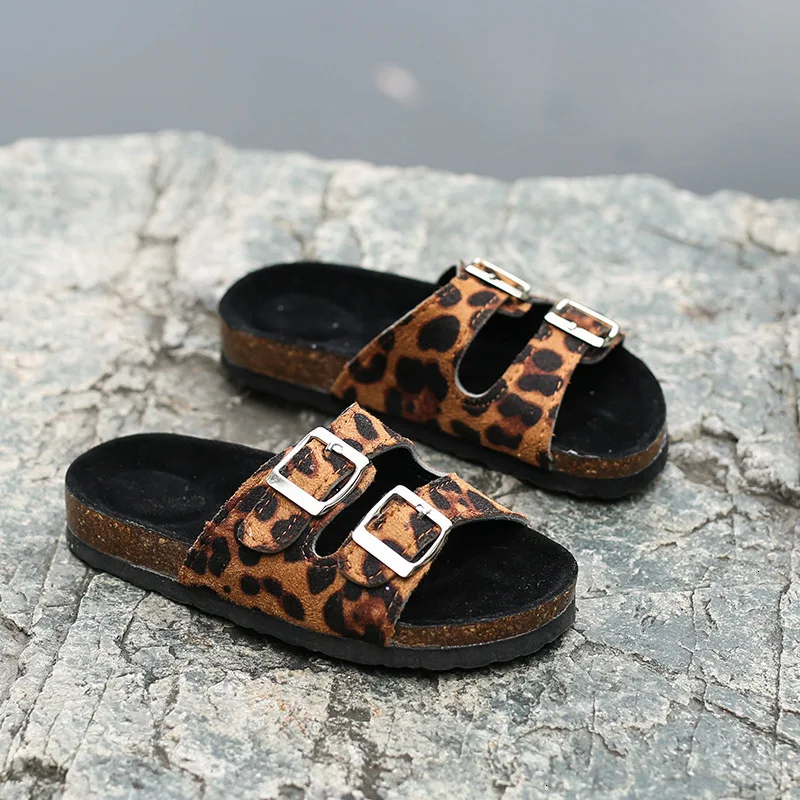 

Leopard Women Slipper Sandals 2021 Summer Bling Open Toe Platform Slide Ladies Fashion Hollow Light Slip On Sandals Woman Shoes