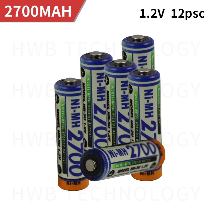 12 шт./лот новинка для SANYO 1 2 V AA 2700 mAh аккумуляторная батарея третьего поколения с