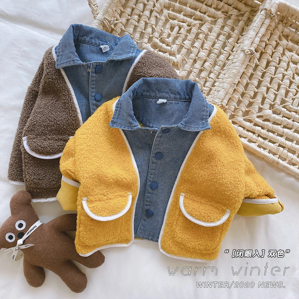 

Toddler Boys Winter Jacket 2020 New Baby Plus Velvet Warm Coats Korean Solid Thicken Casual Jackets For Boy Kids Fashion Outwear
