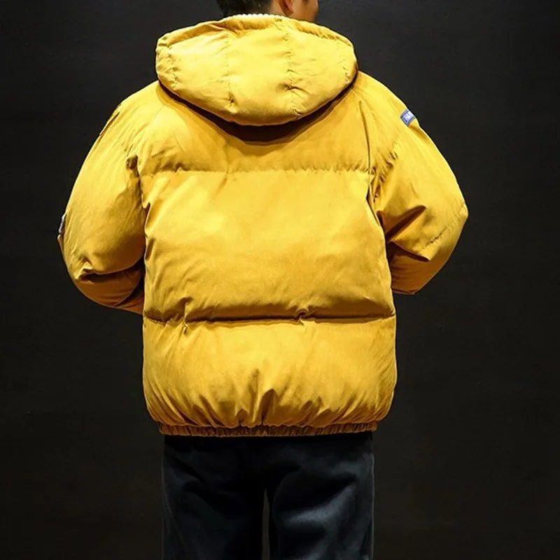 

Winter New Brand Loose Cotton Liner Mens Hooded Parkas Long Sleeve Zipper Thick Warm Plus Size Male Casual Outerwear Overcoats