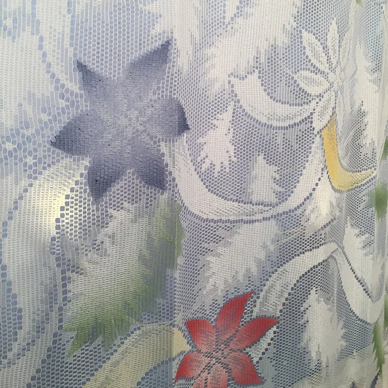 Занавески на окна двери Рождественская елка снеговик штора из тюля домашний