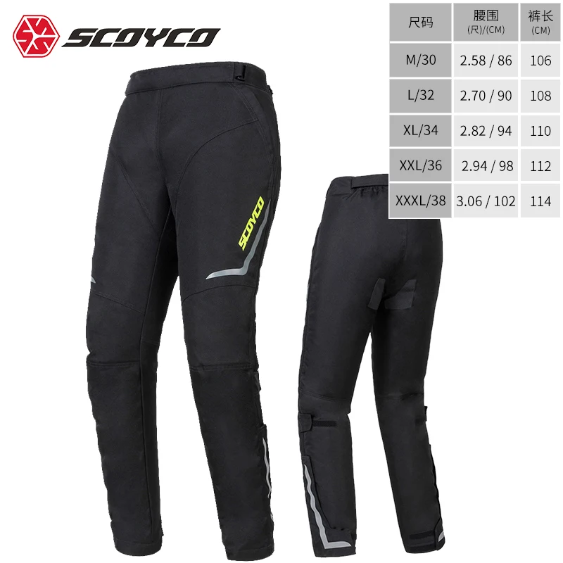 

SCOYCO P072 Motorcycle Pants men Motocross Keep Warm Pantalon Moto Riding Trousers Pants With Knee Protective Gear