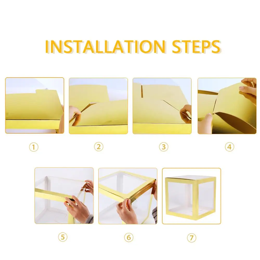 FENGRISE прозрачная золотистая коробка с именем сделай сам для мальчиков и девочек