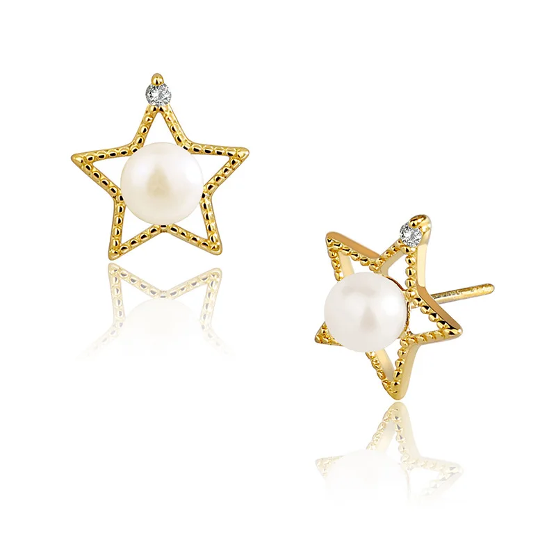 

Модные маленькие серьги EXN516 с пятиконечными звездами