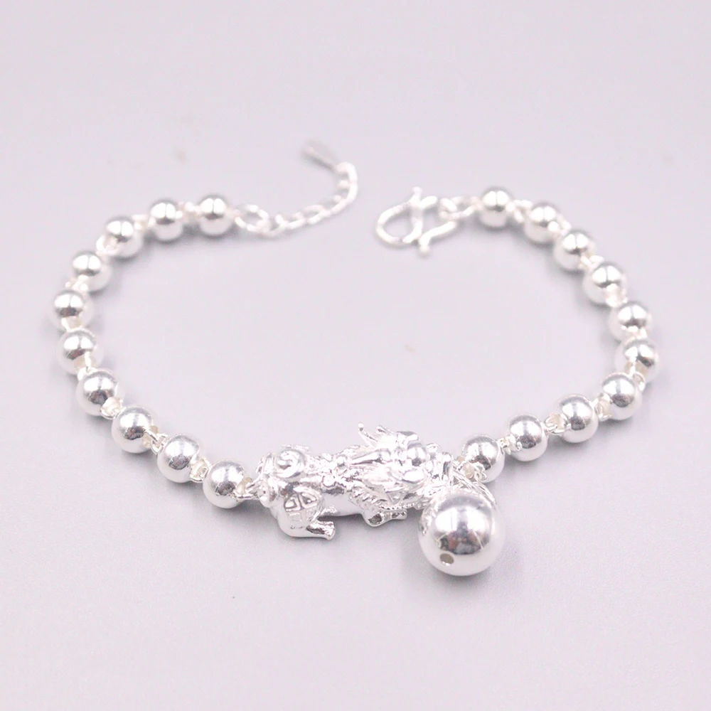 Гладкие бусины и браслет цепочка из серебра 7 87 пробы 9 мм 13 16 г|Гибкие жесткие