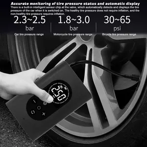 5V2A 150PSI Перезаряжаемые автомобильный воздушный компрессор Портативный USB ЖК-дисплей цифровых шин воздушный насос с светодиодный свет для велосипеда шарики