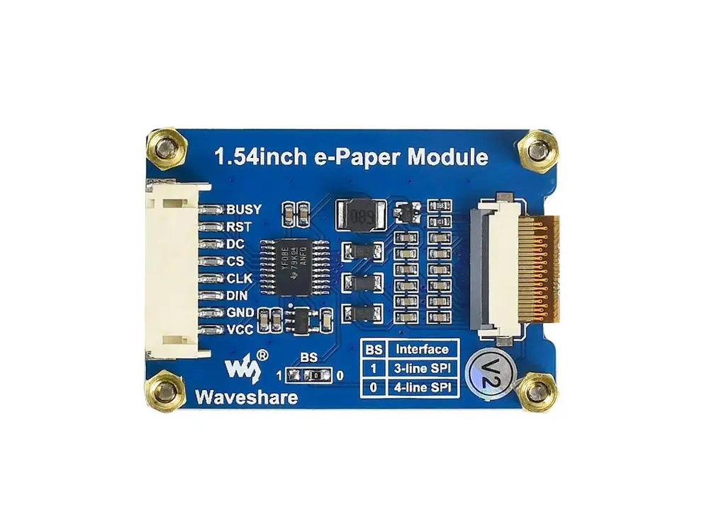 Waveshare1.54-дюймовый e-paper/E-Ink дисплей 200x200, SPI интерфейс для Raspberry Pi и т. д. два дисплея Цвет: черный, белый, частичное обновление