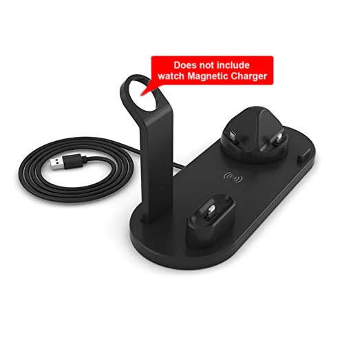With Wireless Black JKING 4 в 1 Qi Беспроводное зарядное устройство для iPhone 11 X XS XR 8 10 Вт usb type C Быстрая Зарядка Док-станция Подставка для Apple Watch 5 4 3 2 Airpods - Цвет: With Wireless Black