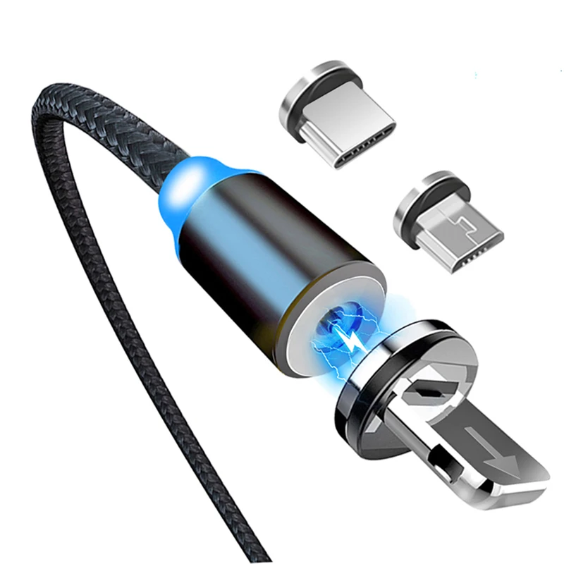 USB C Magnetic Cable Fast charge 3A Micro Type 360 Magnet Charger For iPhone Samsung Android Mobile Phone | Мобильные телефоны и