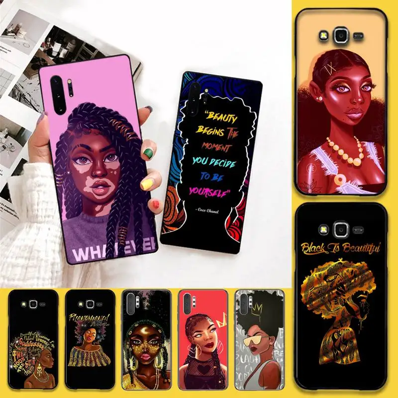 

YJZFDYRM New Personalized Black Girl Black Cell Phone Case For Samsung Note 7 8 9 10 Lite Plus Galaxy J7 J8 J6 Plus 2018 Prime