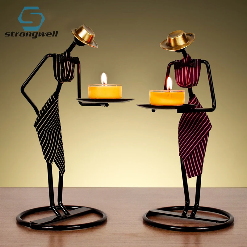 Strongwell абстрактный официант подсвечник для дома ремесел ручной работы Железный