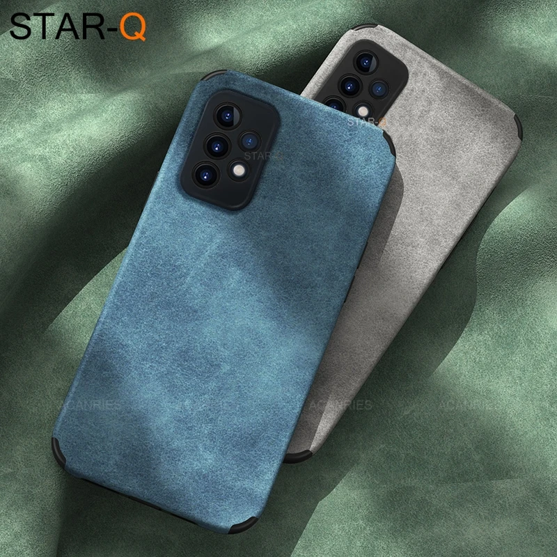 

Airbag Vintage Leather Phone Case On For Samsung Galaxy A72 A52 A32 4g 5g 2021 A 32 52 72 Men Business Soft Cover Funda Coque