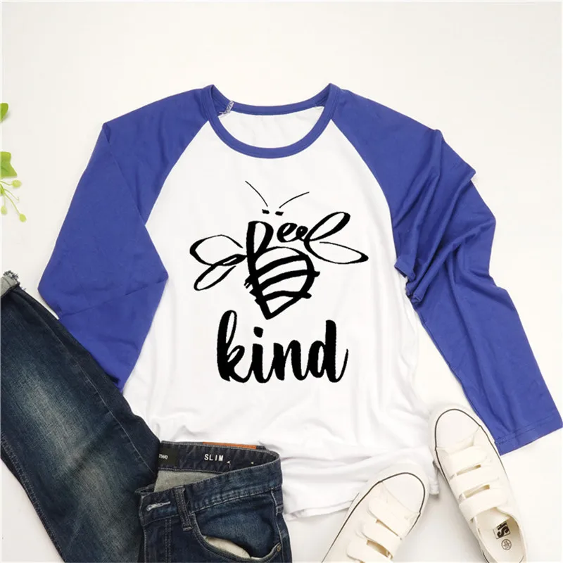 Женская футболка с длинным рукавом и рисунком пчелы Забавные футболки графикой