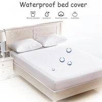 mattress protector bed cover smooth waterproof for bed solid white wetting breathable bedspreads protection pad cover anti mite