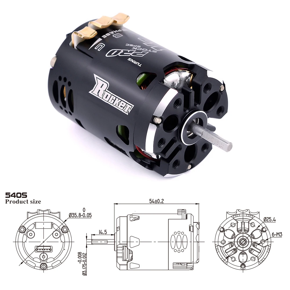 Rocket 540 V3 Pro 3 5 T 4 0 6 7 8 9 Сенсорный бесщеточный двигатель для модифицированной