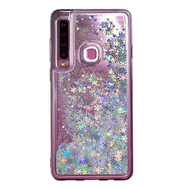 Чехол A9, жидкий блестящий чехол для samsung Galaxy A9 A920F A920 SM-A920F, мягкий чехол из ТПУ с динамическим зыбучим песком и звездой - Цвет: Серебристый