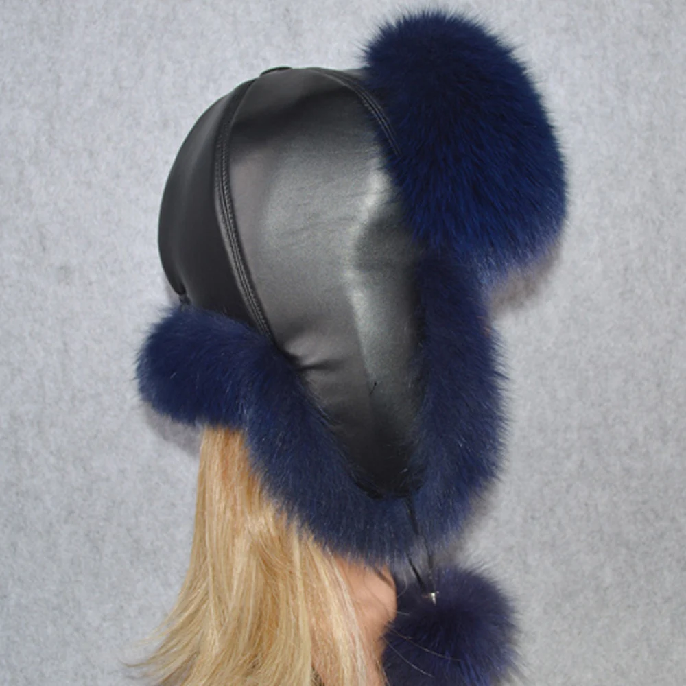 Женская зимняя шапка из 100% натурального Лисьего меха модная повседневная