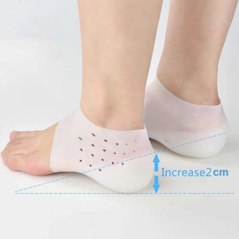 

Hot 1Pair Invisible Height Increased Insoles Silicone Heel Socks for Women Men FQ-ing
