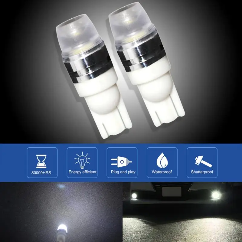 

2 шт., Автомобильные Светодиодные лампы T10, 12 В, 6000 К