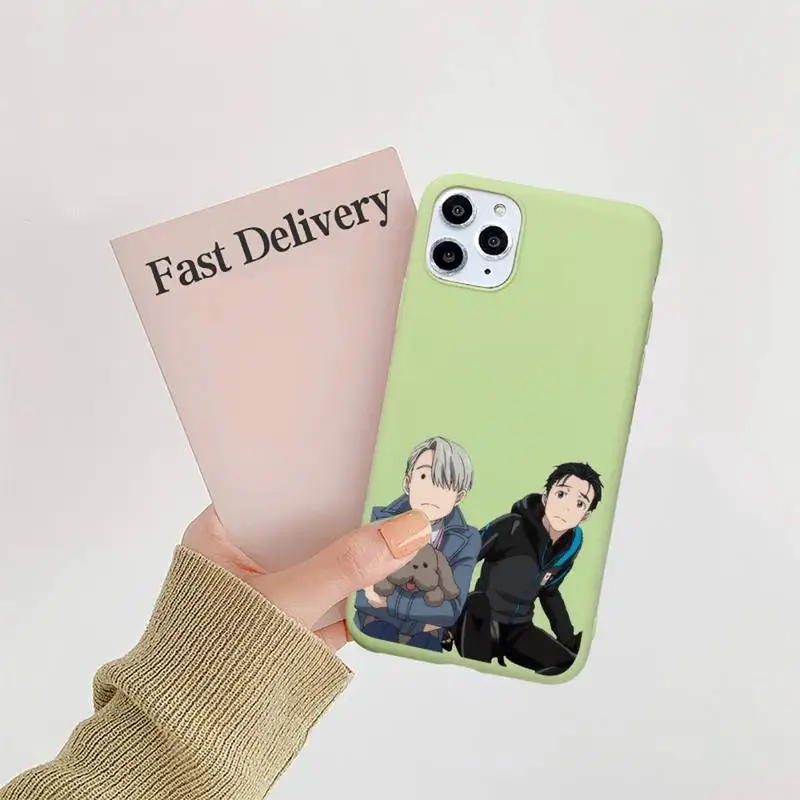 

yuri on ice Phone Case Candy Color for iPhone 11 12 mini pro XS MAX 8 7 6 6S Plus X SE 2020 XR