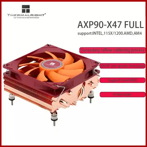Охладитель ЦП Thermalright AXP90, тонкий кулер с 4 медными трубками, 47 мм, A4, MINI ITX, подходят для Intel115X AM4