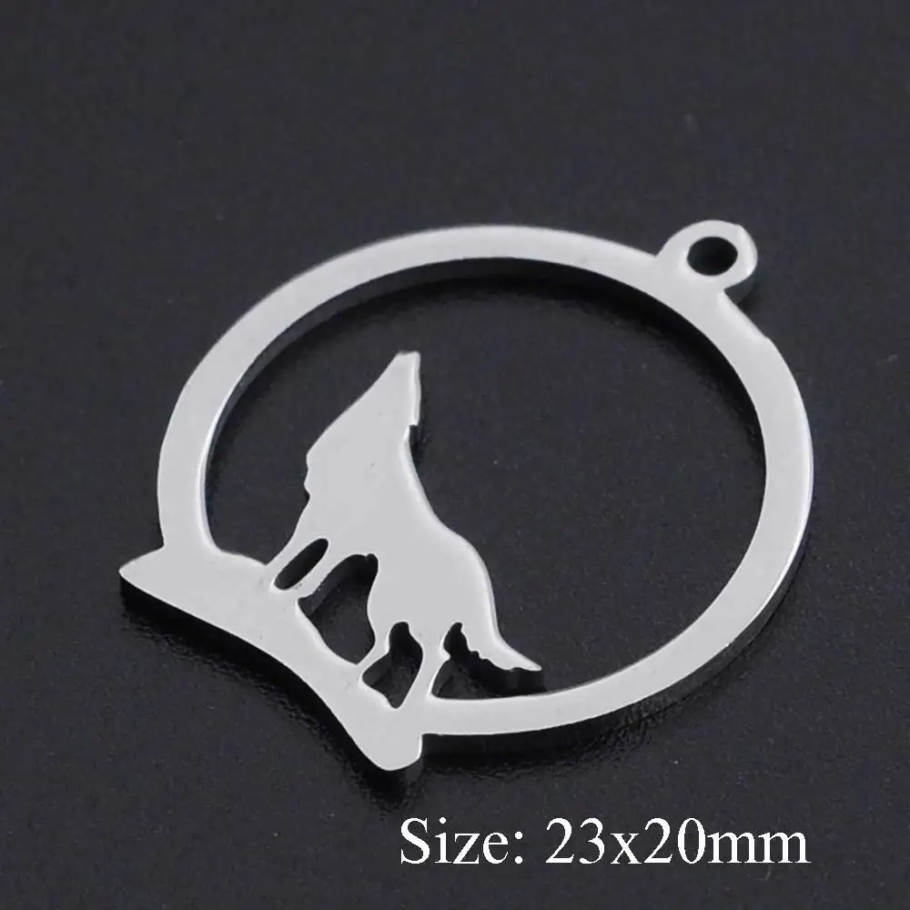 5pcs/lot 100% Stainless Steel Wolf Charms Pendants Wholesale Jewelry Making Top Quality Bracelets | Украшения и аксессуары