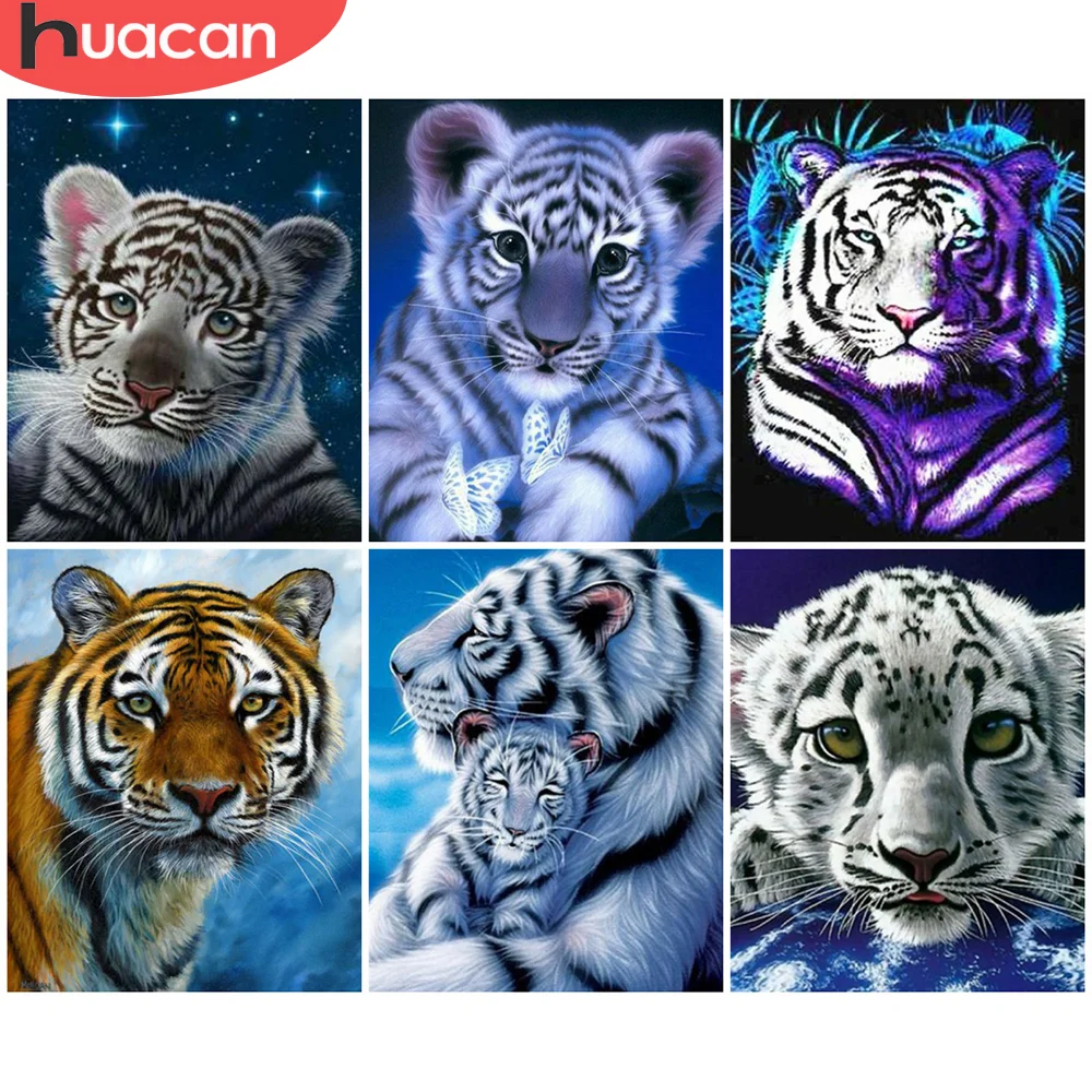 

HUACAN картина маслом по номерам Тигр уникальный подарок DIY Фото Рамки Акриловая картина по номерам животных на холст для живописи