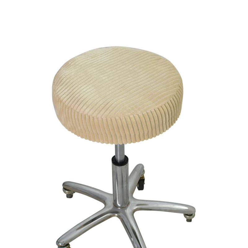 Чехол для стула плюшевый круглый чехол однотонный растягивающийся эластичный