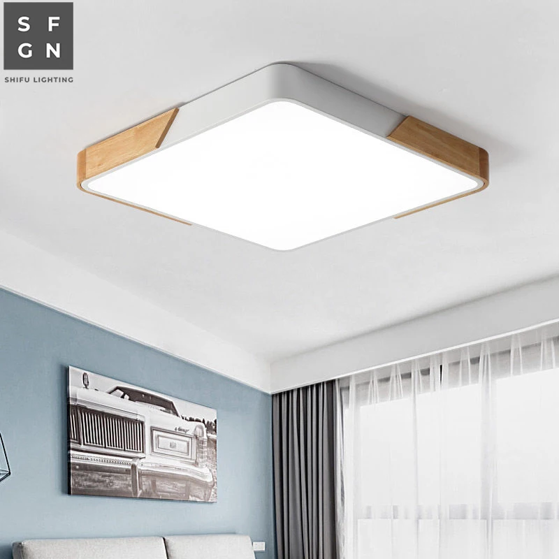 Светодиодный потолочный светильник Macaroon ультратонкая 6 см дерево кованое железо