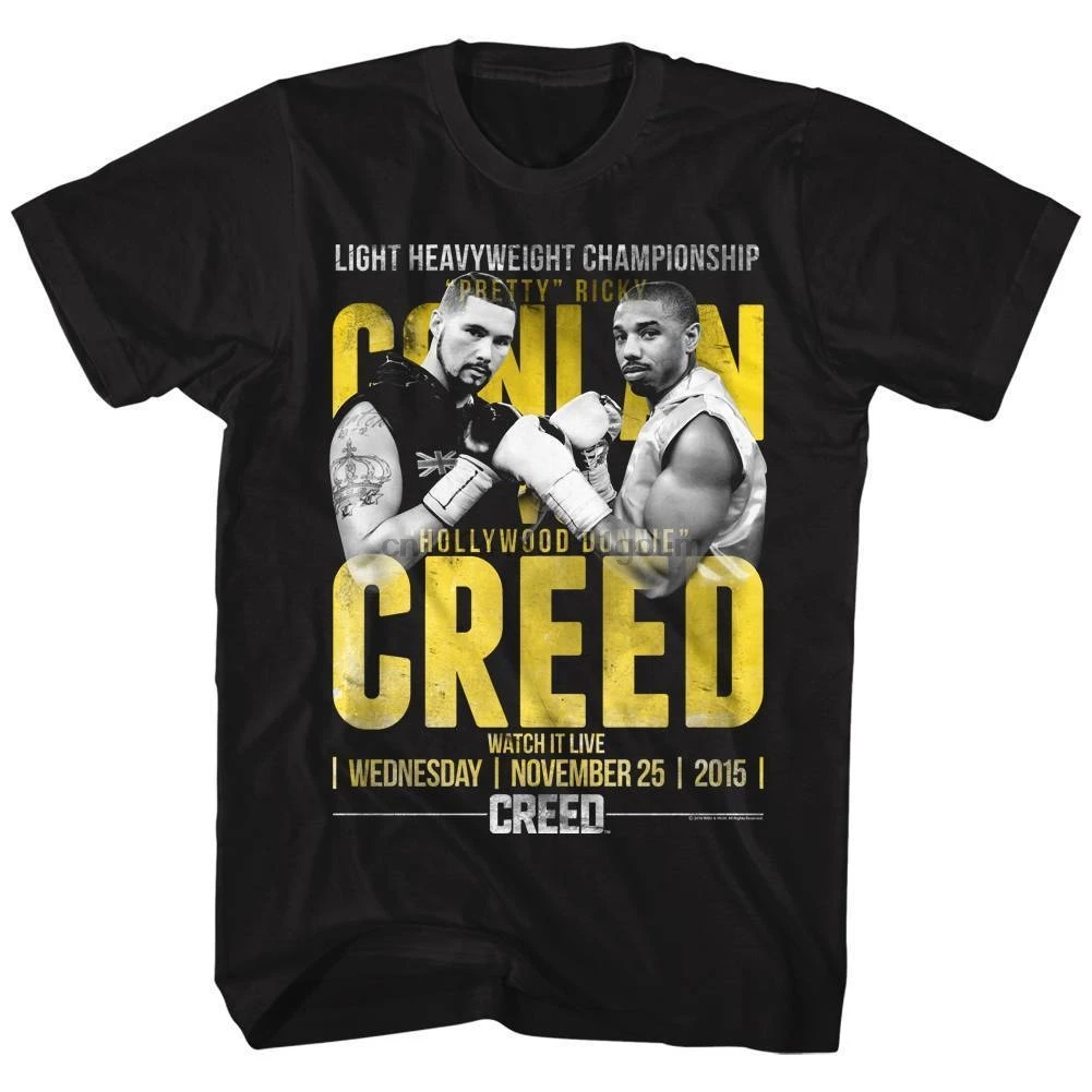 Рокки мужская футболка с коротким рукавом черная Conlan Vs Creed крутая Повседневная