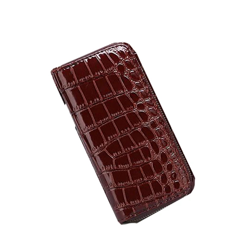 brown wallet Роскошная женская сумка высокого качества, Классическая сумка с крокодиловым узором, брендовая дизайнерская Большая вместительная сумка через плечо - Цвет: brown wallet