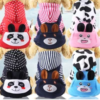 dog accessories striped pet fleece hoodie jumpsuit warm clothing for cats puppy outfit jacket warm clothes apparel 7 color