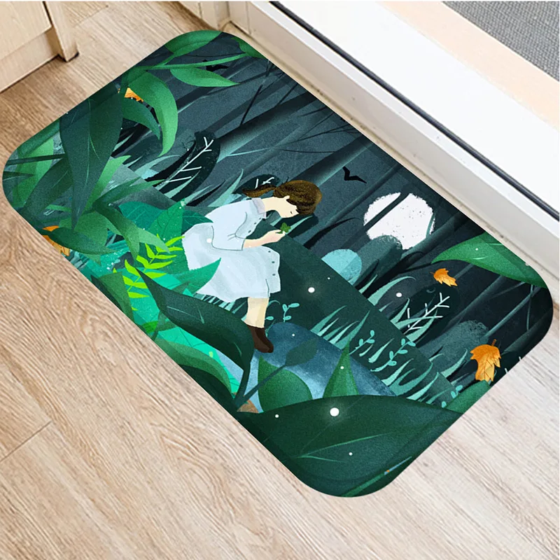 1 шт. Лось дерево с защитой от скольжения коврик половик сказка девочка Кухня