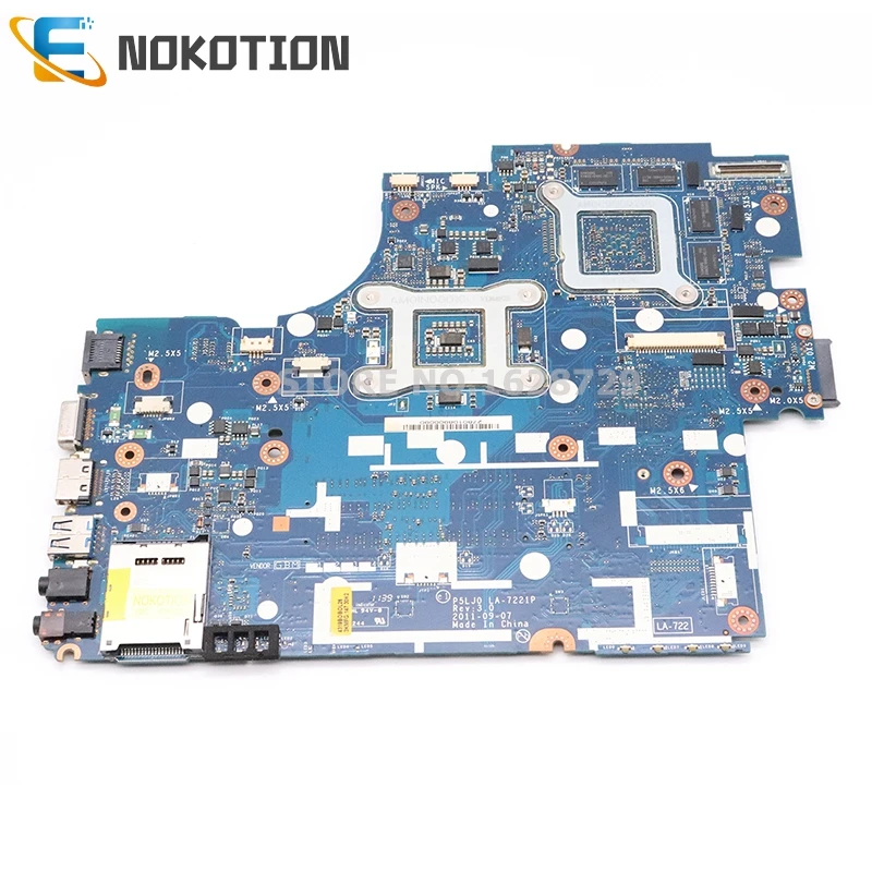 Материнская плата NOKOTION для ноутбука Acer aspire 5830TG 5830T 5830 MBRHK02001 MB.RHK02.001 P5LJ0 LA-7221P HM65 DDR3