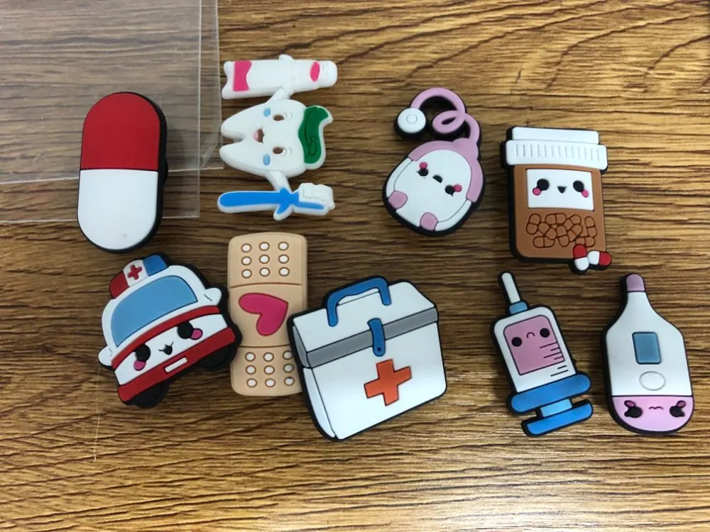 50 шт./лот медицинские товары украшение для обуви стетоскоп шприц аксессуары