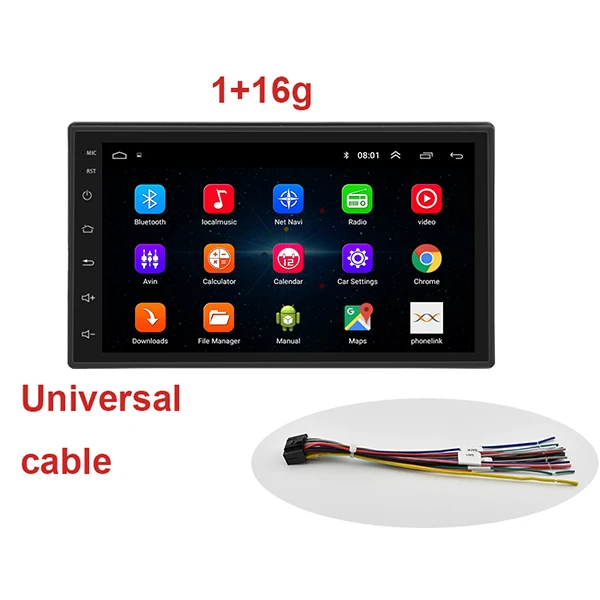 power cable Navivox " Радио gps 2 DIN в автомобиль плеер Android 8,1 GO Универсальный радио gps Навигация Аудио плеер для Nissan Toyota hyundai Polo - Цвет: power cable